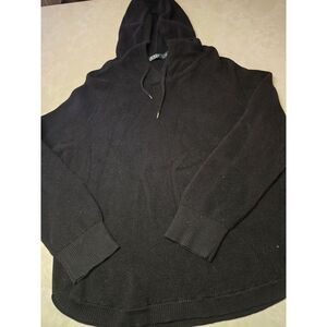 Ralph Lauren‎ Women's 100%Cotton Knit Hoodie XLarge  Black Hooded